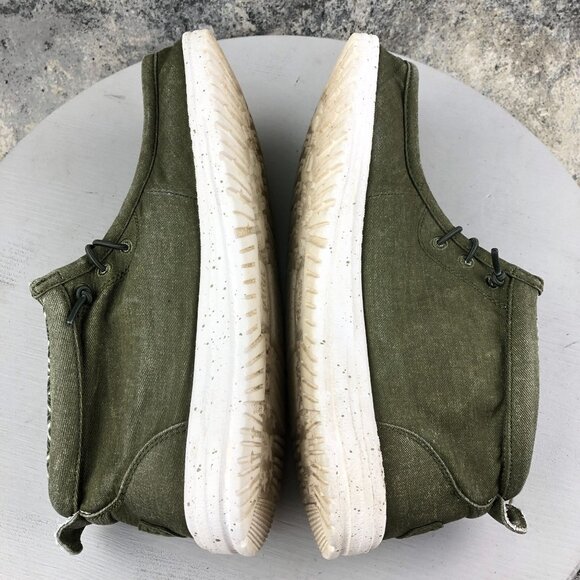 Hey Dude Men\'s Size 10 Wally Mid Canvas Olive Green Casual Slip On Shoes Ankle main image 5